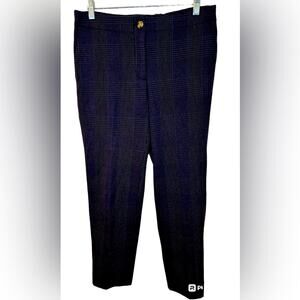 J Jill stretch knit brown and blue glen plaid pants. Size 6